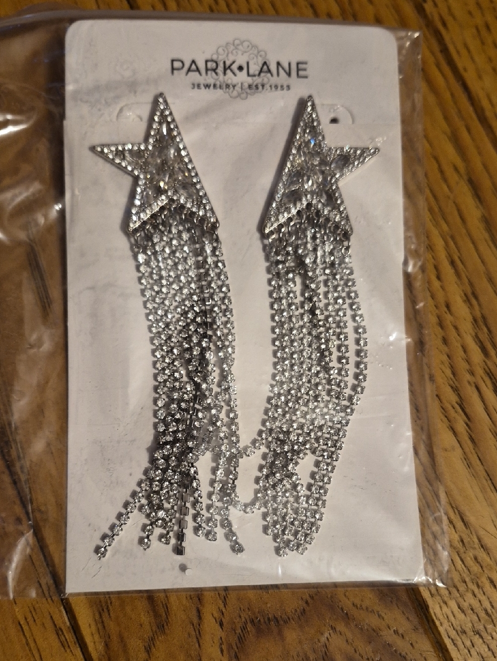 Park Lane Silver Star Fringe Drop Earrings